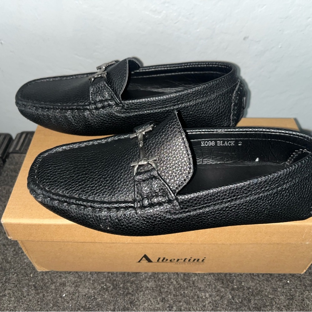 Junior Black Dress Loafers for Kids - Picture 2 of 7